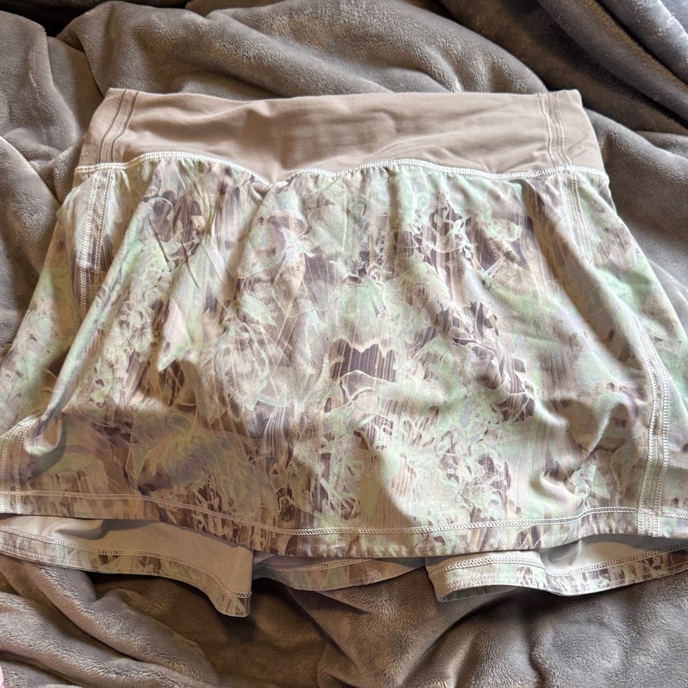Lululemon Athletic Skort in Soft Beige and Mint
